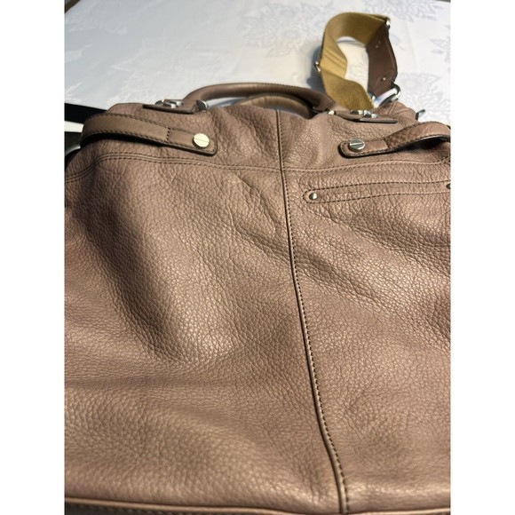 B. Makowsky Large Brown Leather Hobo Satchel Handbag Purse with Dust Cover EUC - Picture 4 of 16